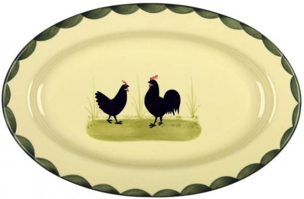 Platte Ovale Hahn & Henne Zeller Keramik